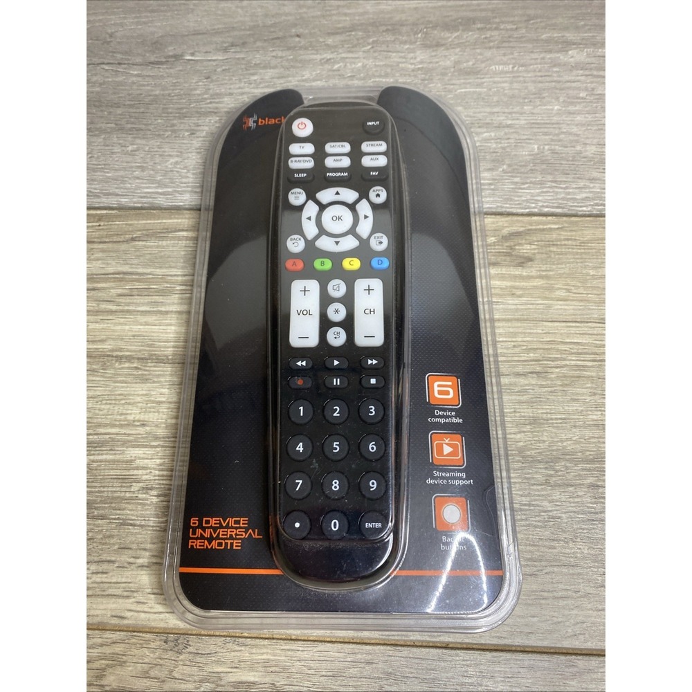 Blackweb 6 Device Universal Remote With Backlit Buttons Sealed New